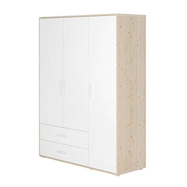 Armadio Bambini Vicawu 3 Ante Bianco - Con Cassetti E Ripiani, 91x180cm | Armadio Guardaroba Bambina